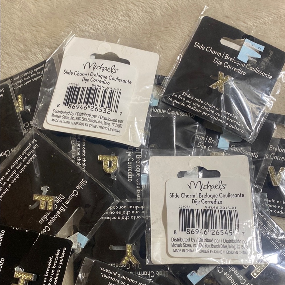 Michaels Gold Slide Charms